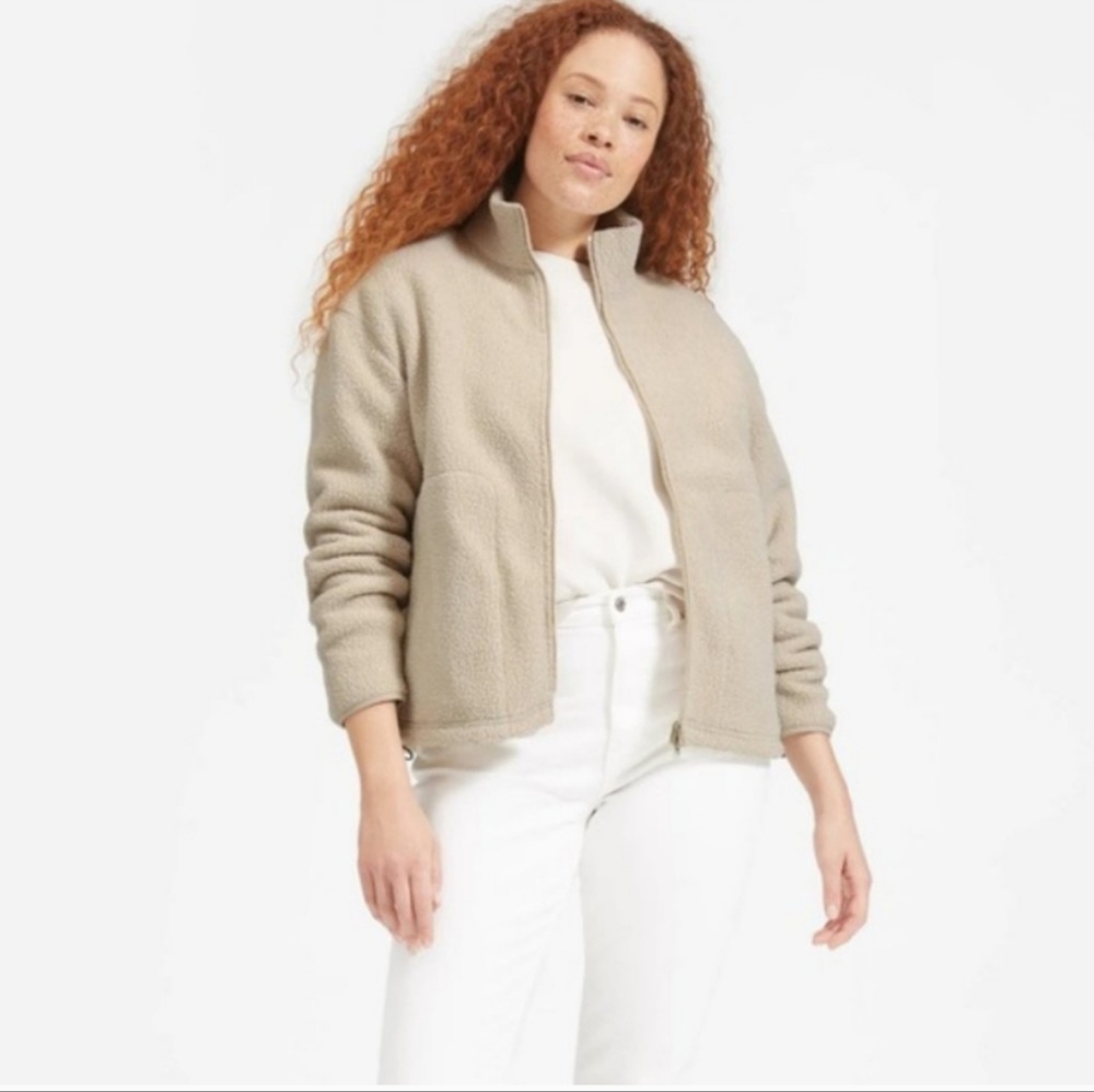 Everlane The ReNew Fleece Full-Zip Cream size‎ XL